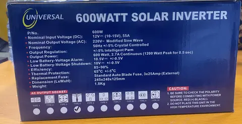 Universal 600 Watt Solar Power Inverter: Convert DC to Household AC