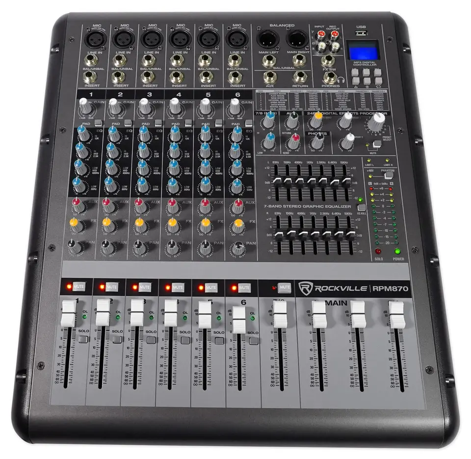 Rockville RPM870 – 8-Channel Powered Mixer