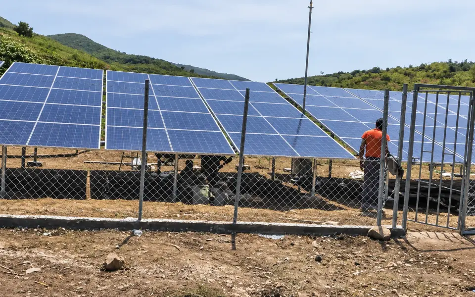 AI-assisted image based on the original photo of Commissioned Solar Array & Security Enclosure